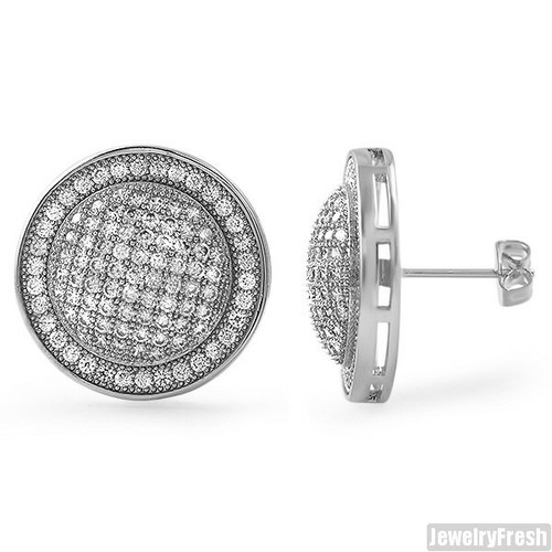 Jumbo domed large - cz, silver